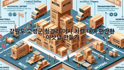 강원도 고성군 청간리 이사 차량 대여: 편안한 이삿날 만들기