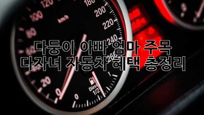 다둥이 아빠 엄마 주목! 👨‍👩‍👧‍👦 다자녀 자동차 혜택 총정리 🚗💨