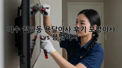 여수 월하동 용달이사 후기: 포장이사 vs 용달이사?