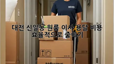 대전 신일동 원룸 이사, 용달 비용 효율적으로 줄이기!
